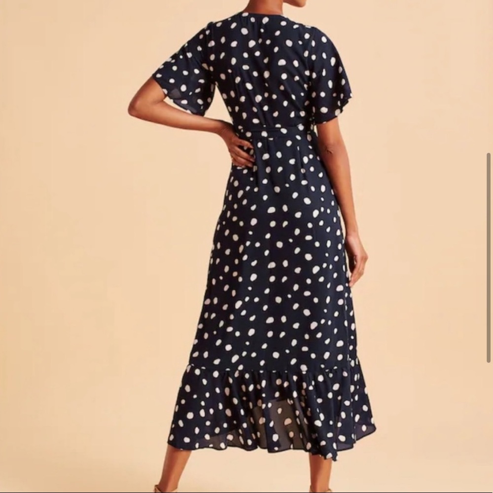 Abercrombie & Fitch Navy High Low Wrap Dress XSP - Picture 5 of 6